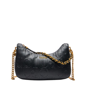Liu Jo - Hobo Bag small with logo Black - AA5056E0538 - BLACK