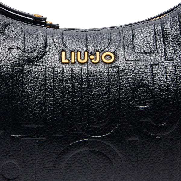 Liu Jo - Hobo Bag small with logo Black - AA5056E0538 - BLACK