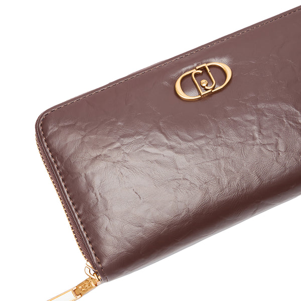 Liu Jo - Large Zip Around Wallet with logo Testa Moro - AA5140E0886 - T.MORO