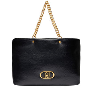 Liu Jo - LaPuffy large Tote Bag with chain Black - AA5146E0886 - BLACK