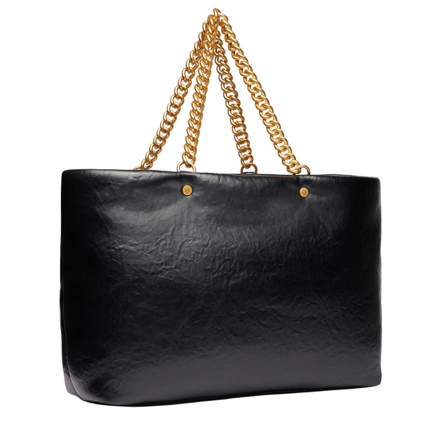 Liu Jo - LaPuffy large Tote Bag with chain Black - AA5146E0886 - BLACK