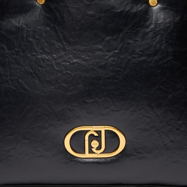Liu Jo - LaPuffy large Tote Bag with chain Black - AA5146E0886 - BLACK