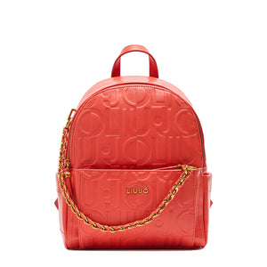 Liu Jo - Backpack with logo and chain Pumpkin - AA5196E0538 - PUMPKIN