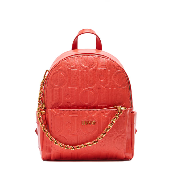 Liu Jo - Backpack with logo and chain Pumpkin - AA5196E0538 - PUMPKIN