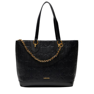 Liu Jo - Tote bag medium with logo Black - AA5197E0538 - BLACK