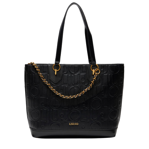 Liu Jo - Tote bag medium with logo Black - AA5197E0538 - BLACK