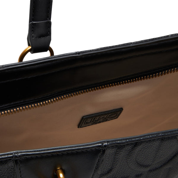 Liu Jo - Tote bag medium with logo Black - AA5197E0538 - BLACK
