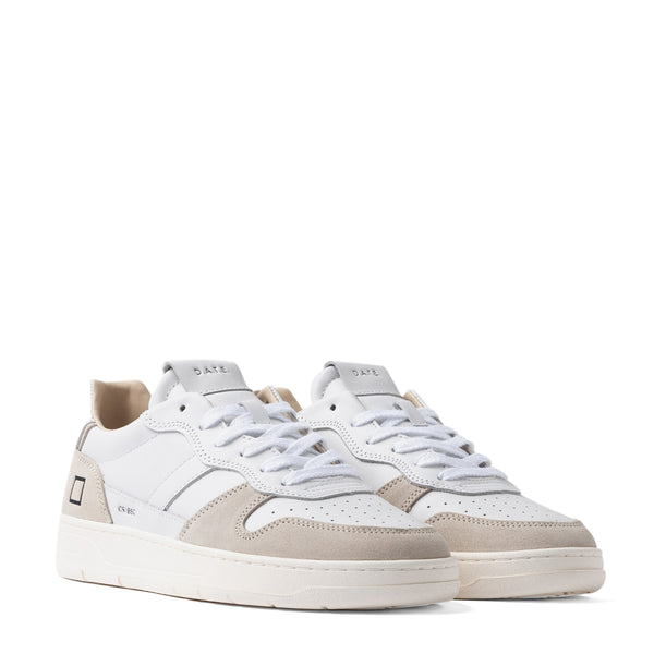 D.A.T.E. - Court 2.0 Basic White Beige Sneakers - M431-C2-BA - WHITE-BEIGE