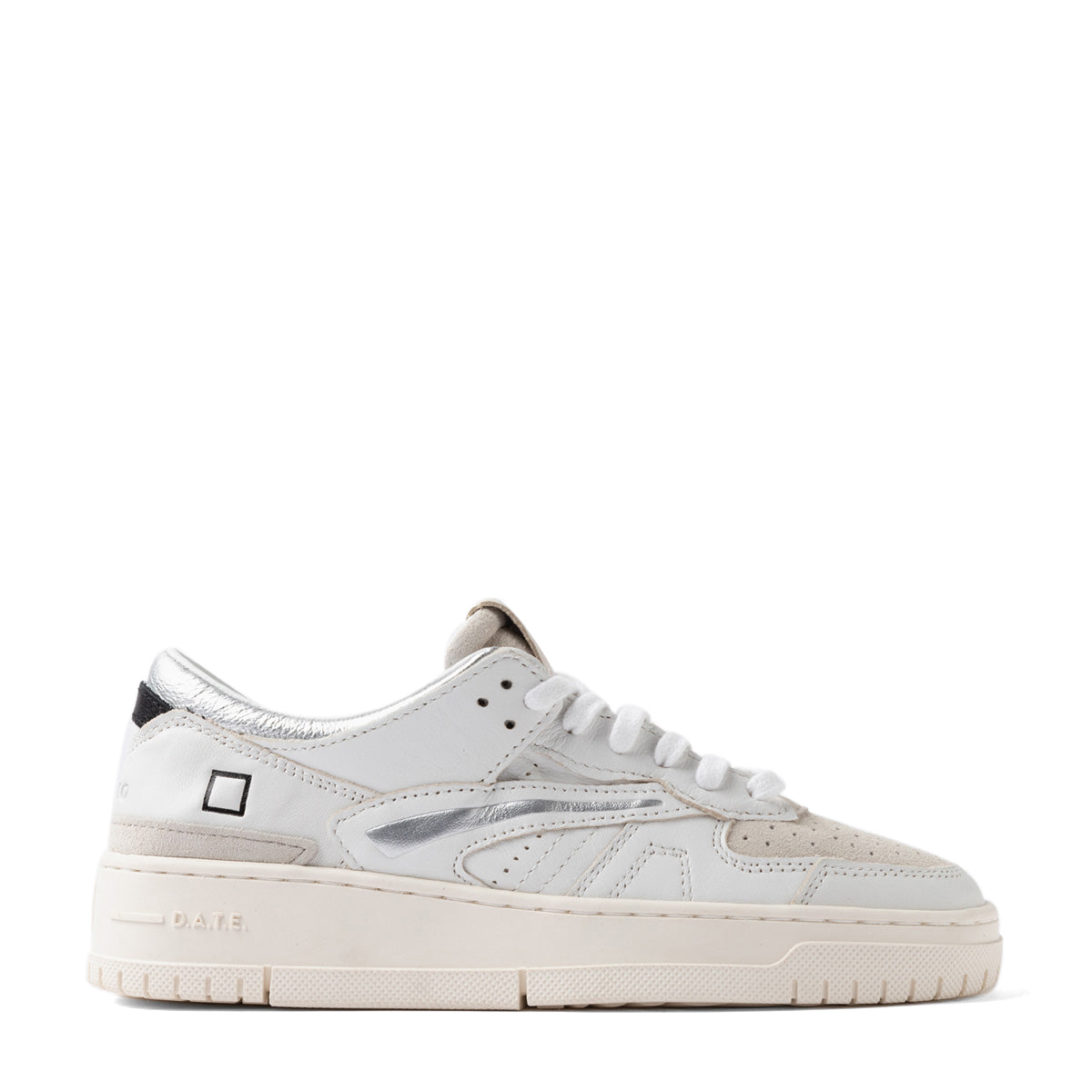 D.A.T.E. - Torneo Shiny White Silver Sneakers - W431-TO-SH - WHITE-SILVER