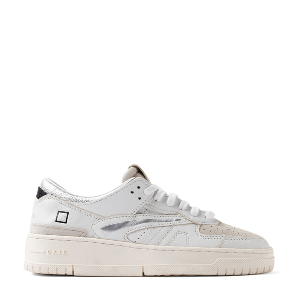 D.A.T.E. - Torneo Shiny White Silver Sneakers - W431-TO-SH - WHITE-SILVER