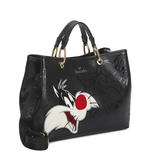 Braccialini - Borsa a mano Beth Grande Gatto Silvestro - LT233 YY - UNICO