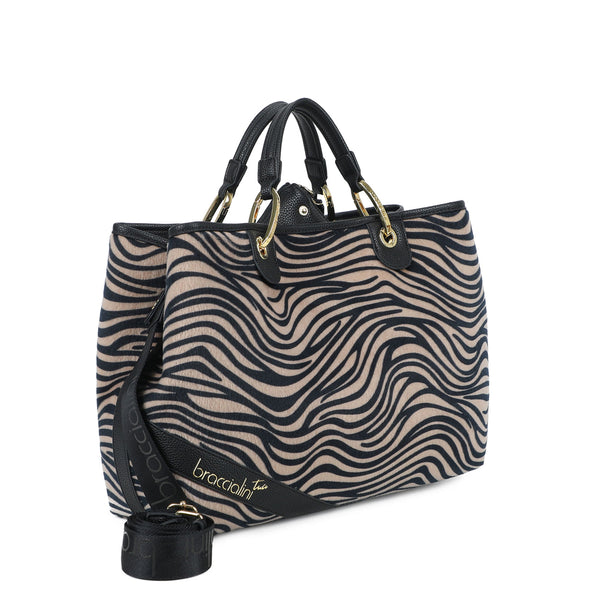 Braccialini - Borsa a mano Beth Animalier Grande Zebra - B18570 YY - ZEBRA