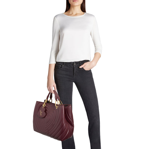 Braccialini - Borsa a mano Beth Matelass�� Grande Bordeaux - B18550 YY - BORDEAUX
