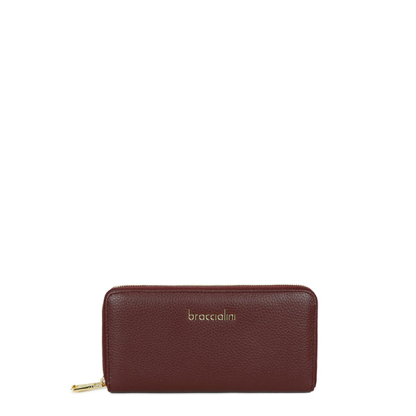 Braccialini - Portafoglio Basic Zip Around Bordeaux - B18700_126 BA - BORDEAUX