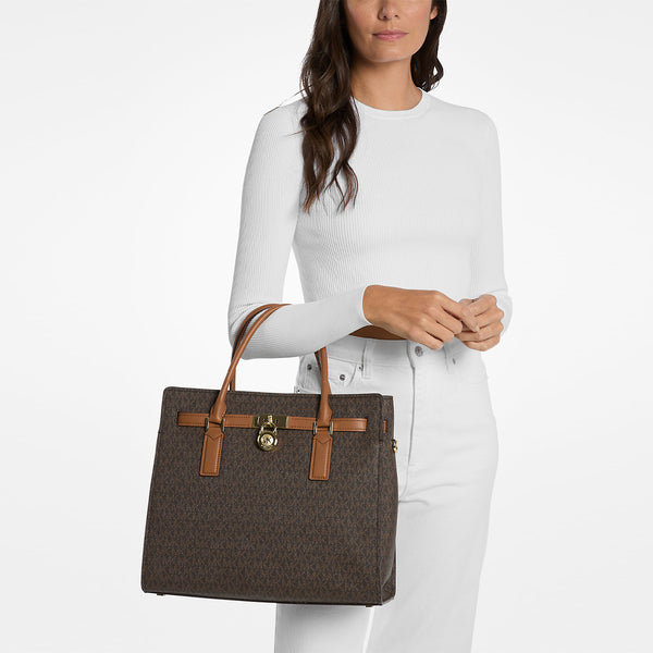 Michael Kors - Borsa a mano Hamilton Moderne Large Brown Acorn - 30F5GNXS3B - BRN/ACORN