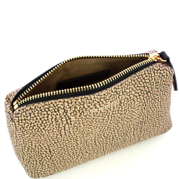 Borbonese - Bustina Small OP Naturale Nero - 220056C03 - OP/NATURALE/NERO