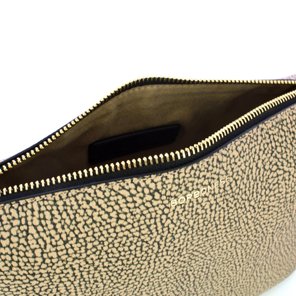 Borbonese - Bustina Medium OP Naturale Nero - 220057C03 - OP/NATURALE/NERO