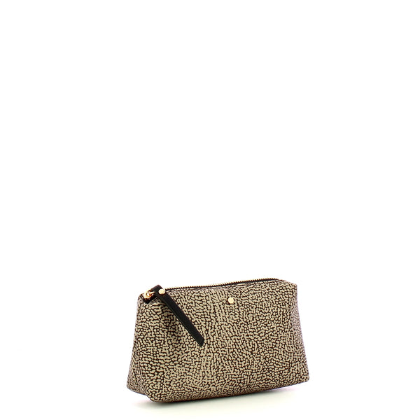 Borbonese - Busta Small OP Naturale Nero - 220064J47 - OP/NATURALE/NERO