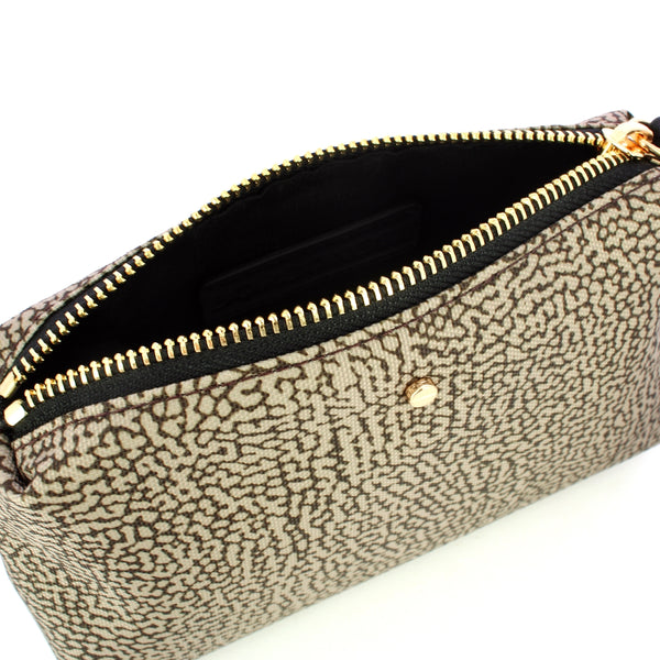 Borbonese - Busta Small OP Naturale Nero - 220064J47 - OP/NATURALE/NERO