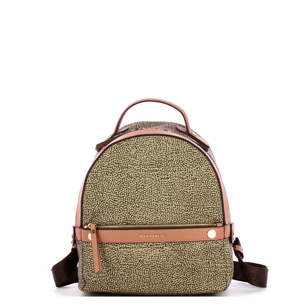 Borbonese - Zainetto Small OP Naturale Cipria - 223031J47 - OP/NATURALE/CIPRIA