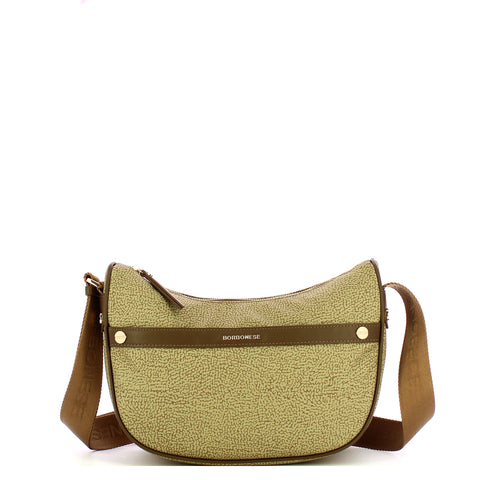 Borbonese - Tracolla Luna Bag Small Verde Olio - 223033J47 - VERDE/OLIO