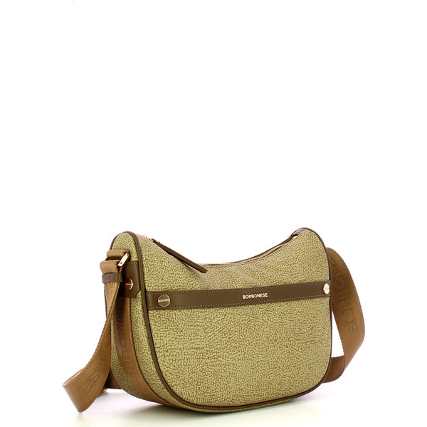 Borbonese - Tracolla Luna Bag Small Verde Olio - 223033J47 - VERDE/OLIO