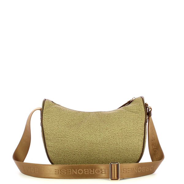 Borbonese - Tracolla Luna Bag Small Verde Olio - 223033J47 - VERDE/OLIO