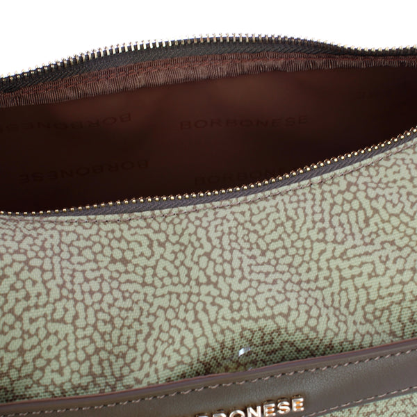 Borbonese - Tracolla Luna Bag Small Verde Olio - 223033J47 - VERDE/OLIO