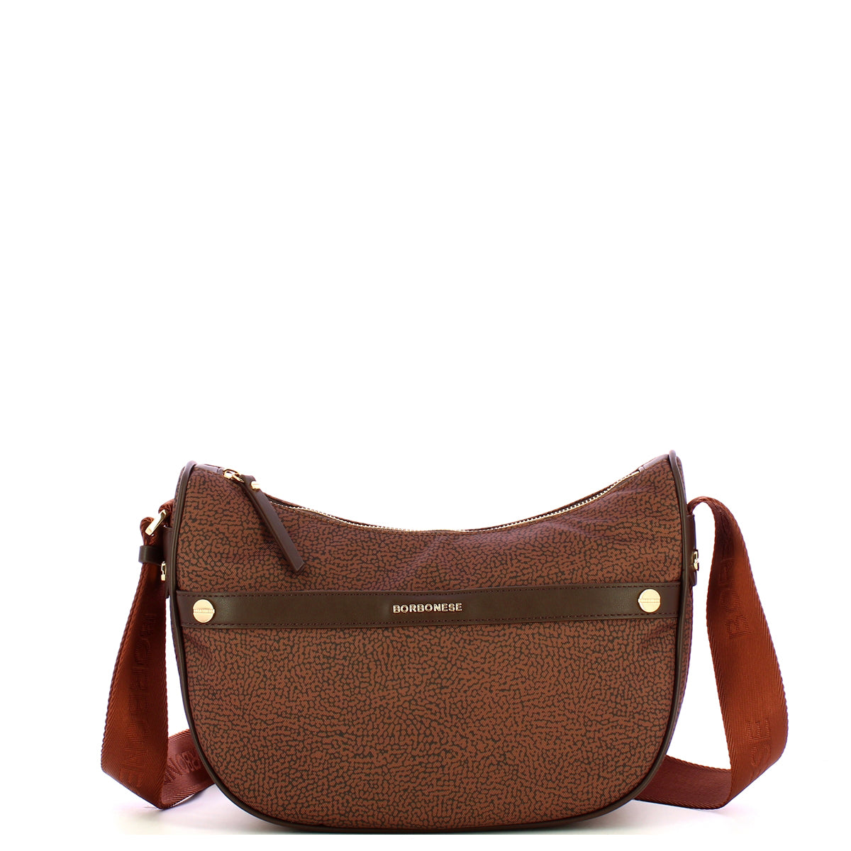 Borbonese - Tracolla Luna Bag Small Terracotta - 223033J47 - TERRACOTTA