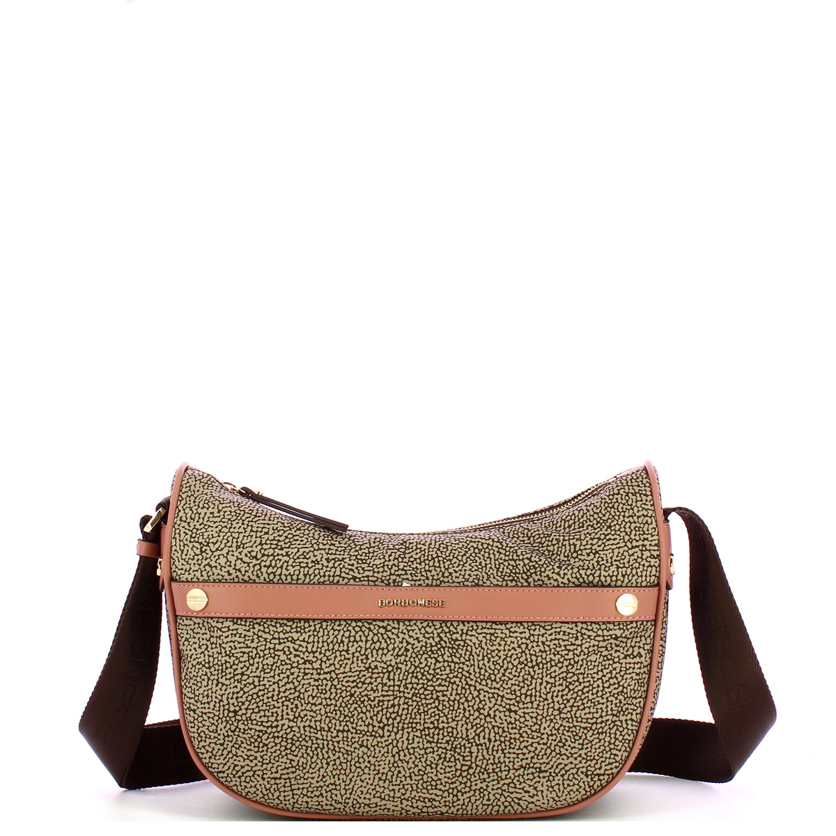 Borbonese - Tracolla Luna Bag Small OP Naturale Cipria - 223033J47 - OP/NATURALE/CIPRIA