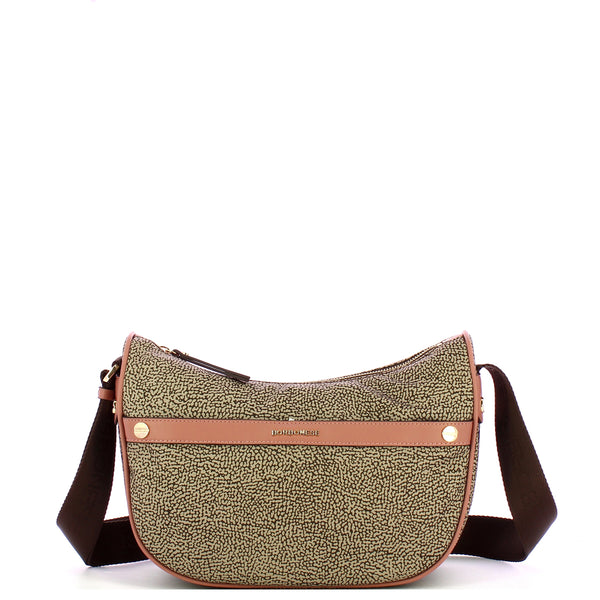 Borbonese - Tracolla Luna Bag Small OP Naturale Cipria - 223033J47 - OP/NATURALE/CIPRIA