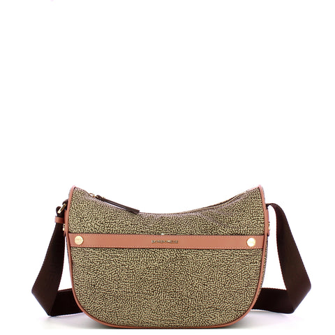 Borbonese - Tracolla Luna Bag Small OP Naturale Cipria - 223033J47 - OP/NATURALE/CIPRIA