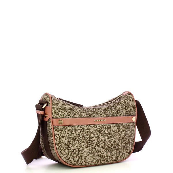 Borbonese - Tracolla Luna Bag Small OP Naturale Cipria - 223033J47 - OP/NATURALE/CIPRIA