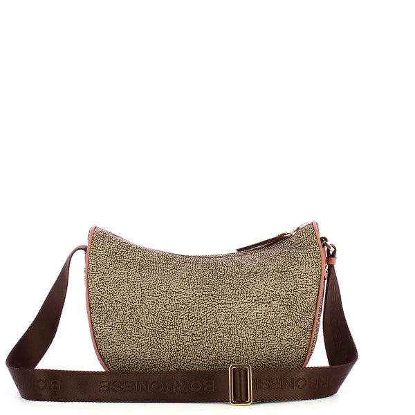 Borbonese - Tracolla Luna Bag Small OP Naturale Cipria - 223033J47 - OP/NATURALE/CIPRIA