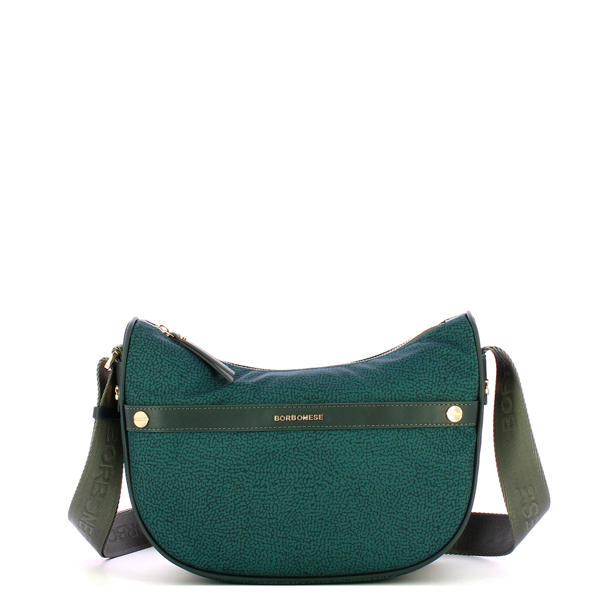 Borbonese - Tracolla Luna Bag Small Ottanio - 223033J47 - OTTANIO