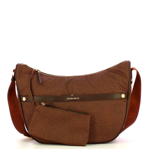 Borbonese - Tracolla Luna Bag Medium Terracotta - 223034J47 - TERRACOTTA