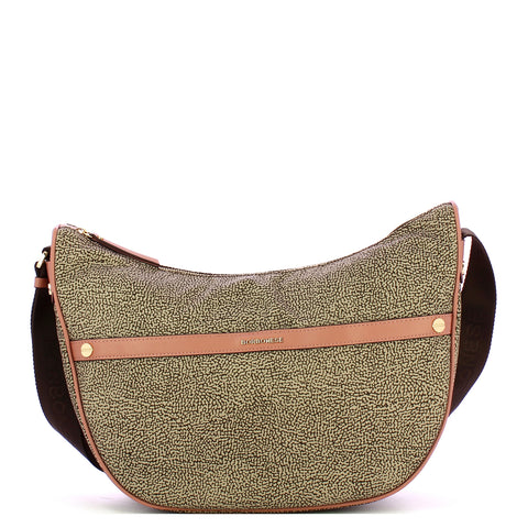 Borbonese - Tracolla Luna Bag Medium OP Naturale Cipria - 223034J47 - OP/NATURALE/CIPRIA