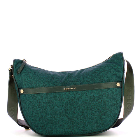 Borbonese - Tracolla Luna Bag Medium Ottanio - 223034J47 - OTTANIO