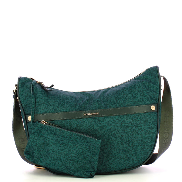 Borbonese - Tracolla Luna Bag Medium Ottanio - 223034J47 - OTTANIO