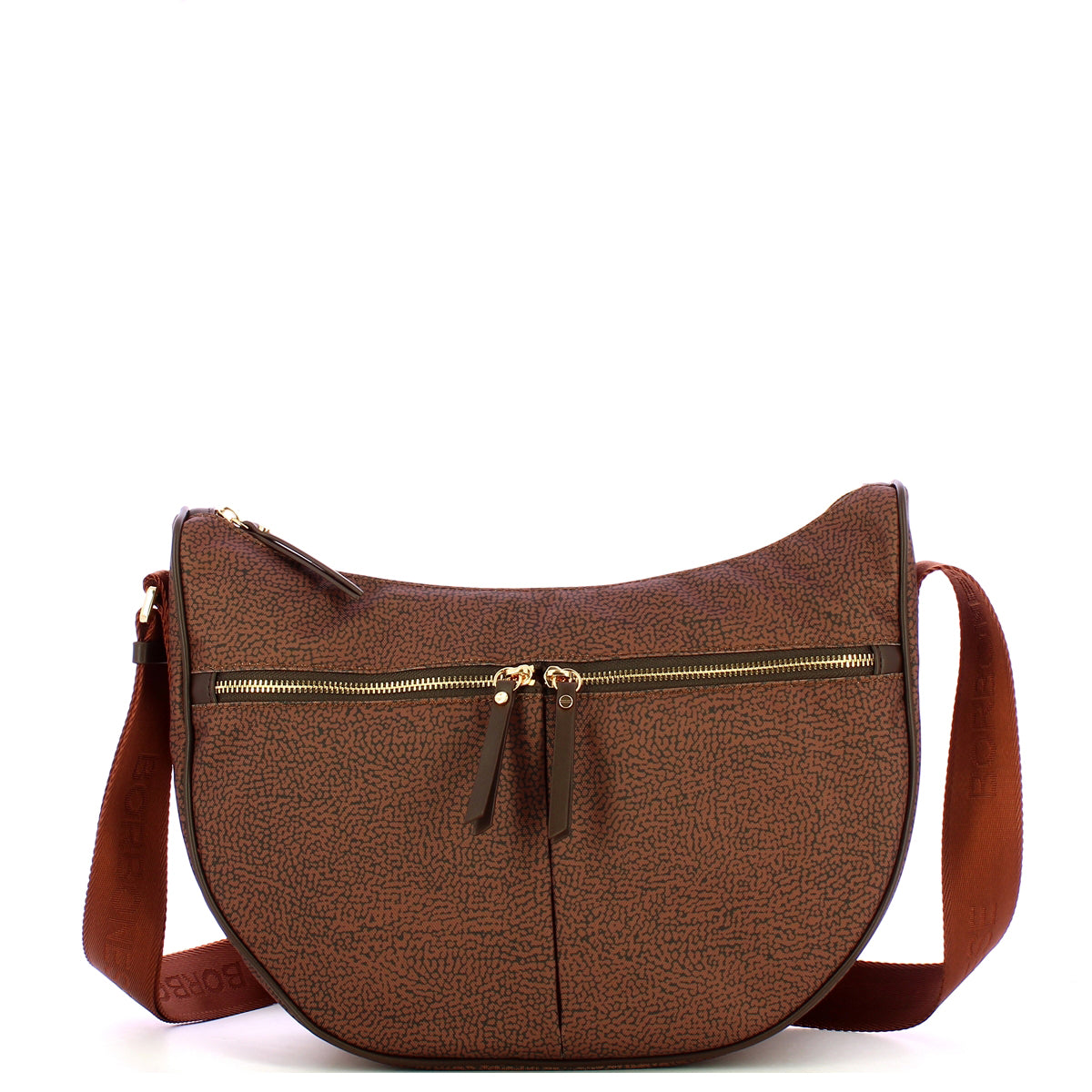 Borbonese - Tracolla Luna Bag Middle Terracotta - 223219J47 - TERRACOTTA