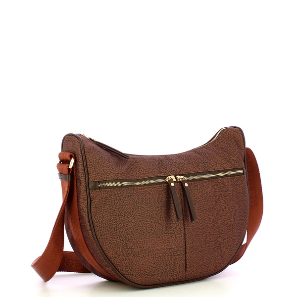 Borbonese - Tracolla Luna Bag Middle Terracotta - 223219J47 - TERRACOTTA
