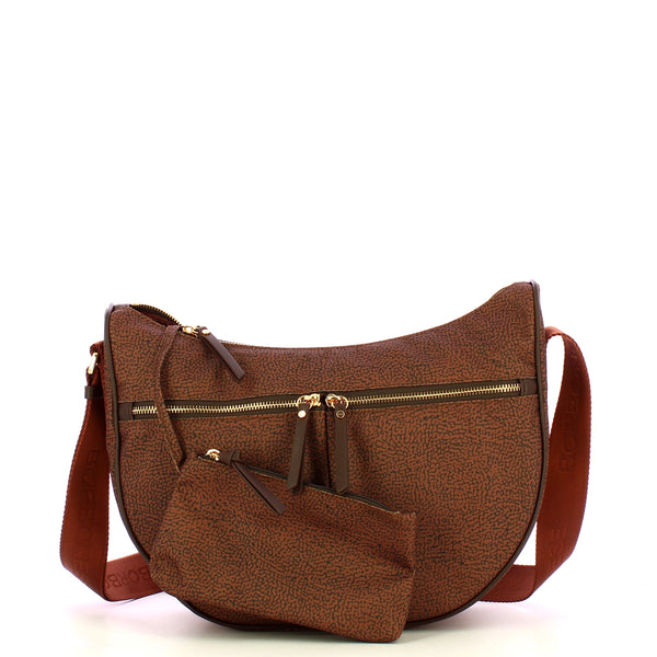 Borbonese - Tracolla Luna Bag Middle Terracotta - 223219J47 - TERRACOTTA