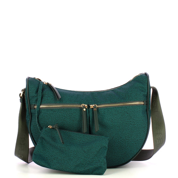 Borbonese - Tracolla Luna Bag Middle Ottanio - 223219J47 - OTTANIO