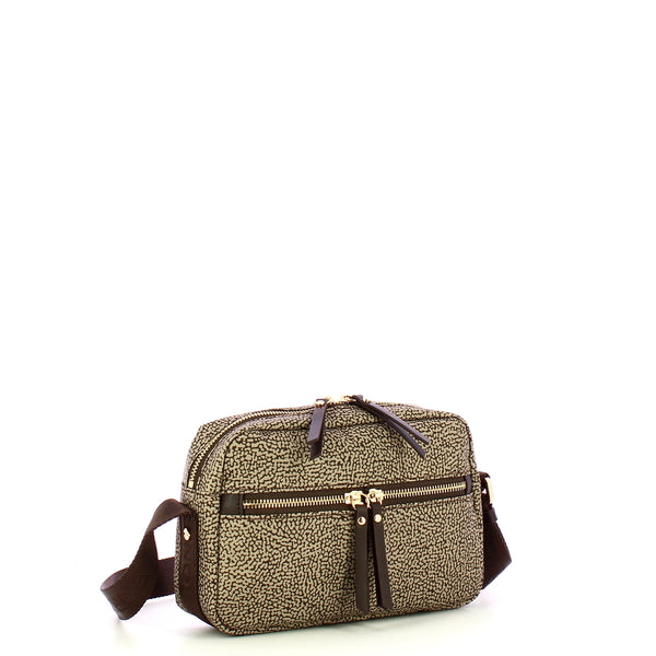 Borbonese - Tracollina Camera Case OP Naturale Testa Moro - 223221J47 - OP/NATURALE/TESTA/MORO