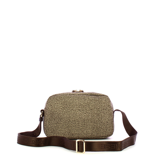 Borbonese - Tracollina Camera Case OP Naturale Testa Moro - 223221J47 - OP/NATURALE/TESTA/MORO