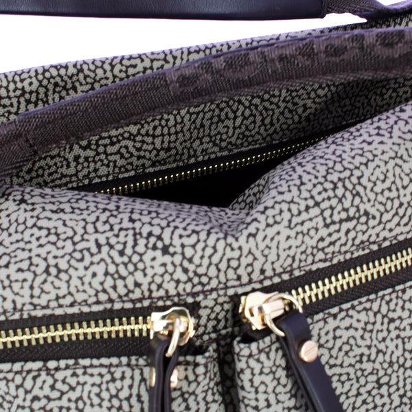 Borbonese - Bauletto Medium OP Naturale Testa Moro - 223230J47 - OP/NATURALE/TESTA/MORO