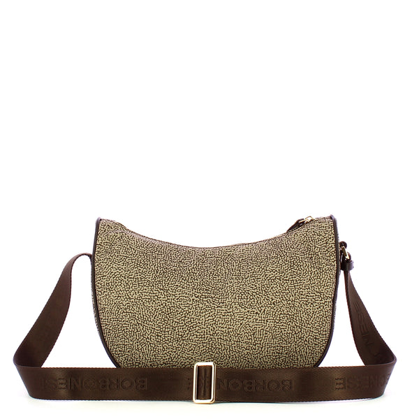 Borbonese - Tracolla Luna Bag Small OP Naturale Testa Moro - 223235J47 - OP/NATURALE/TESTA/MORO