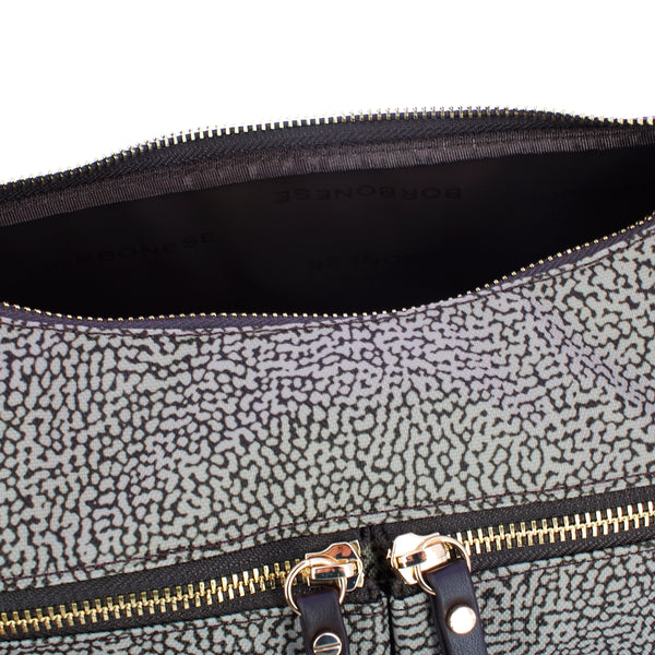 Borbonese - Tracolla Luna Bag Small OP Naturale Testa Moro - 223235J47 - OP/NATURALE/TESTA/MORO