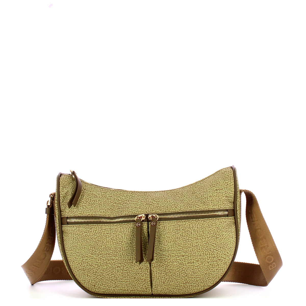 Borbonese - Tracolla Luna Bag Small Verde Olio - 223235J47 - VERDE/OLIO