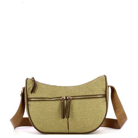 Borbonese - Tracolla Luna Bag Small Verde Olio - 223235J47 - VERDE/OLIO